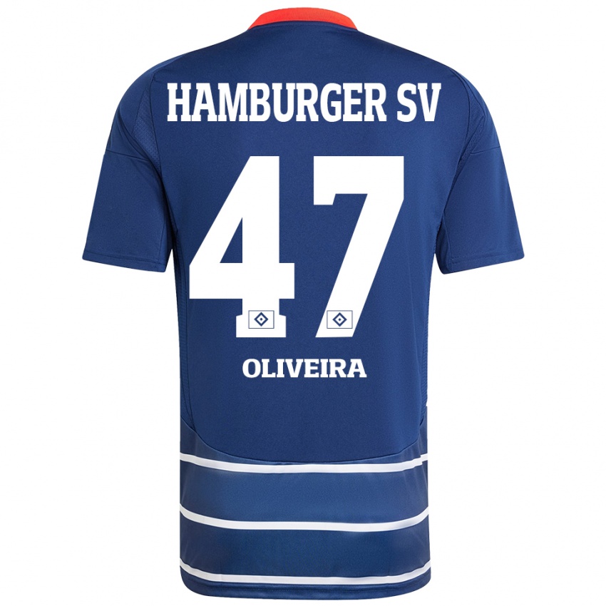 Mænd Nicolas Oliveira #47 Mørkeblå Udebane Spillertrøjer 2024/25 Trøje T-Shirt