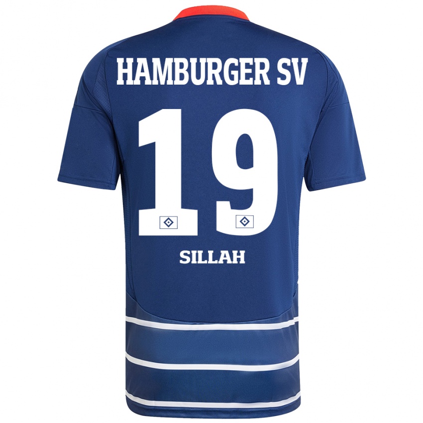 Mænd Omar Sillah #19 Mørkeblå Udebane Spillertrøjer 2024/25 Trøje T-Shirt