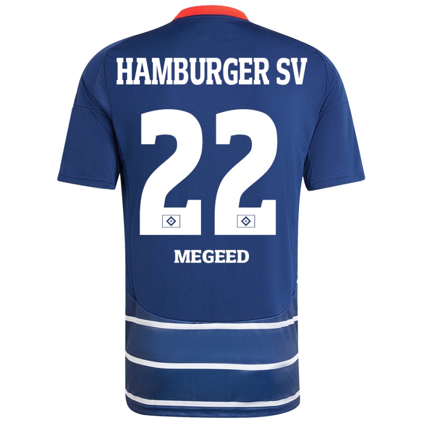 Mænd Omar Megeed #22 Mørkeblå Udebane Spillertrøjer 2024/25 Trøje T-Shirt