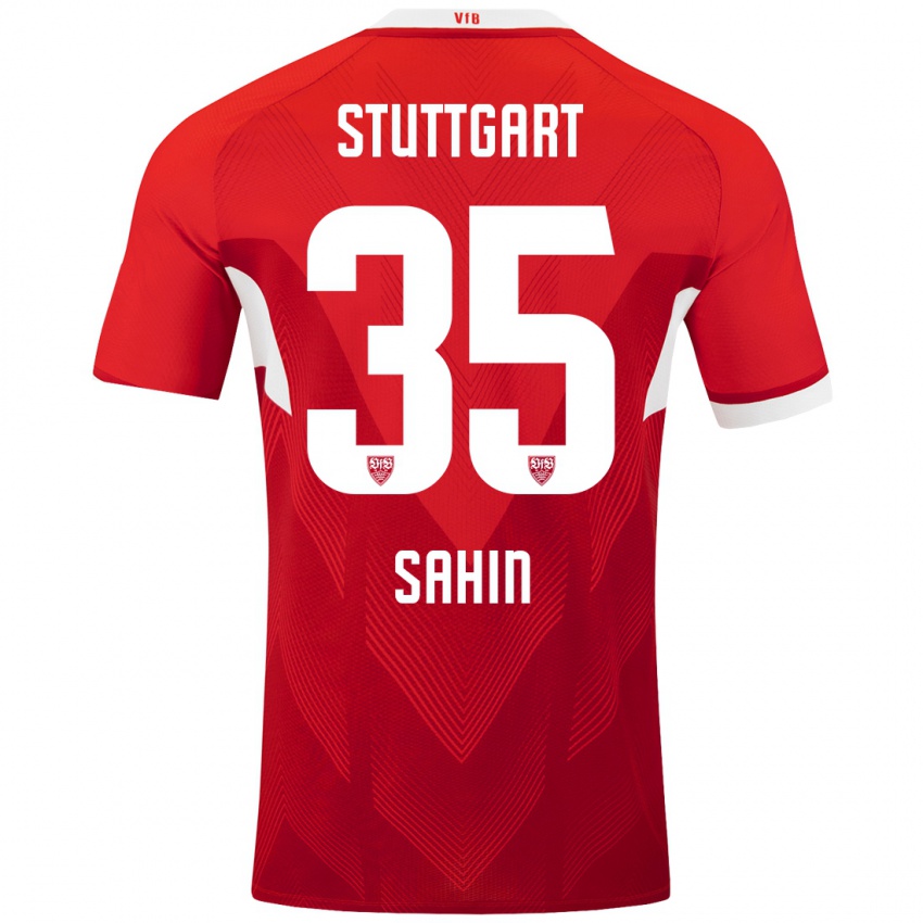 Mænd Mehmet Sahin #35 Rød Hvid Udebane Spillertrøjer 2024/25 Trøje T-Shirt