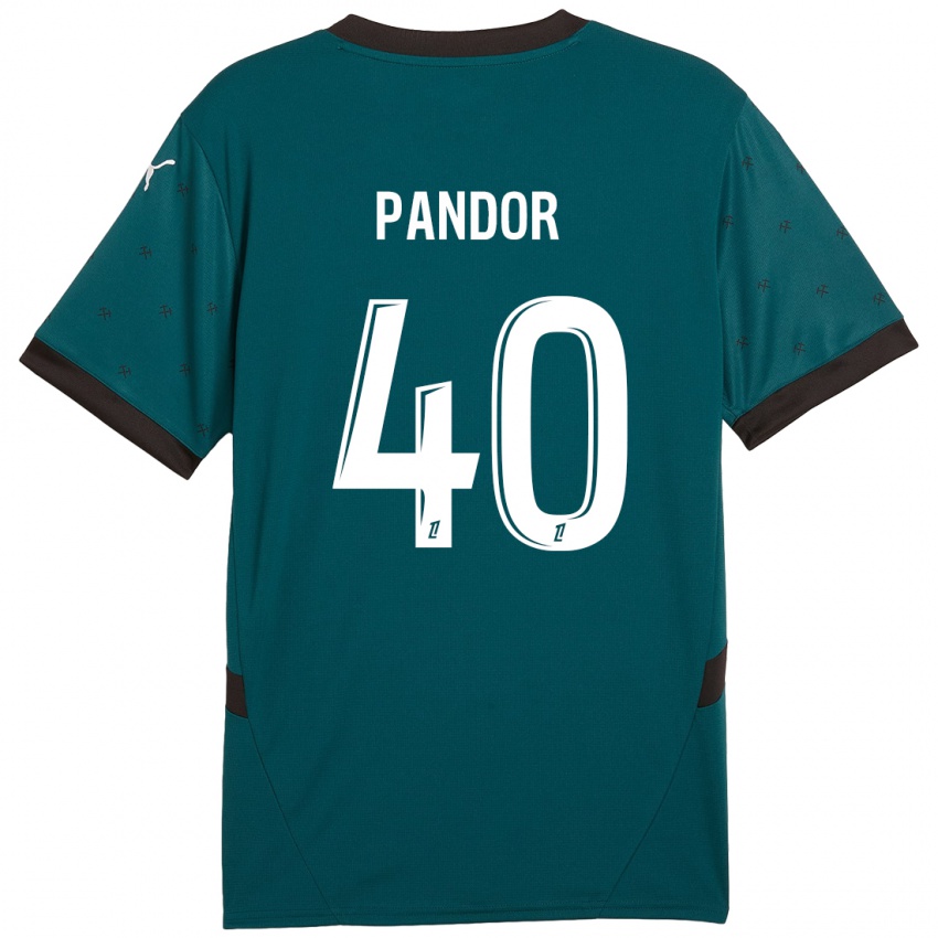 Mænd Yannick Pandor #40 Mørkegrøn Udebane Spillertrøjer 2024/25 Trøje T-Shirt