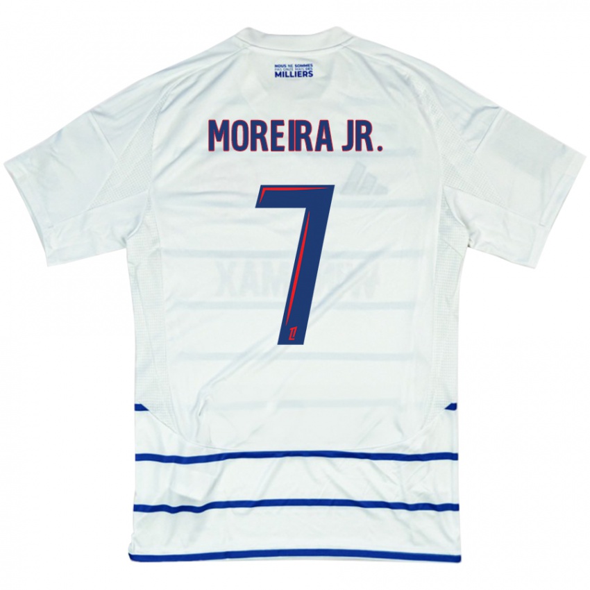 Mænd Diego Moreira #7 Hvid Blå Udebane Spillertrøjer 2024/25 Trøje T-Shirt