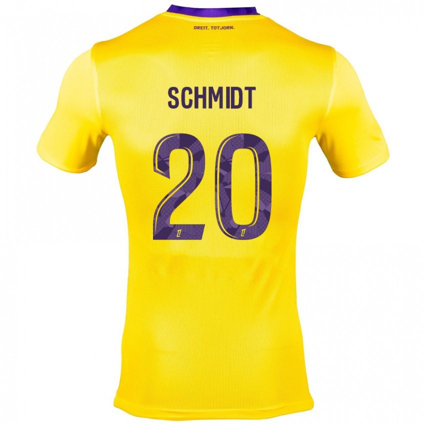 Mænd Niklas Schmidt #20 Gul Lilla Udebane Spillertrøjer 2024/25 Trøje T-Shirt