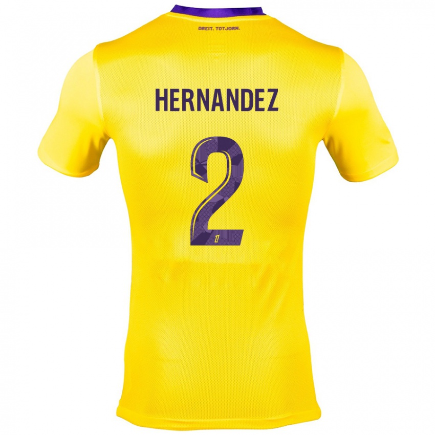 Mænd Lucie Hernandez #2 Gul Lilla Udebane Spillertrøjer 2024/25 Trøje T-Shirt