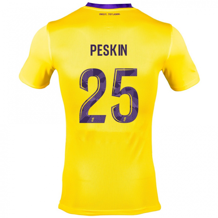 Mænd Kelso Peskin #25 Gul Lilla Udebane Spillertrøjer 2024/25 Trøje T-Shirt