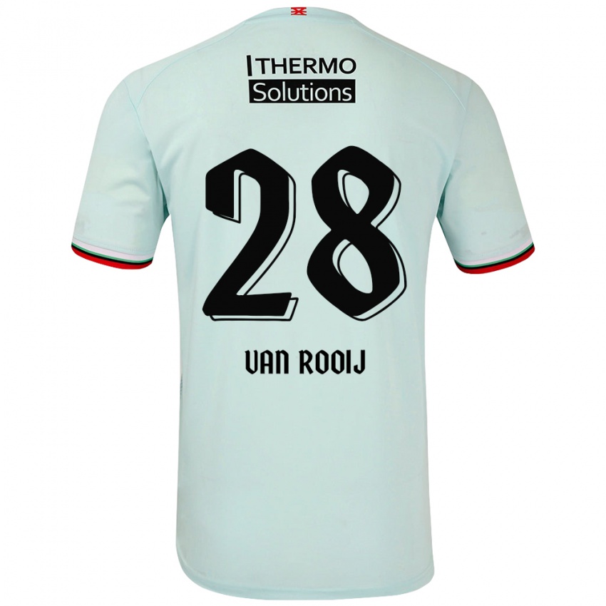 Mænd Bart Van Rooij #28 Lysegrøn Udebane Spillertrøjer 2024/25 Trøje T-Shirt