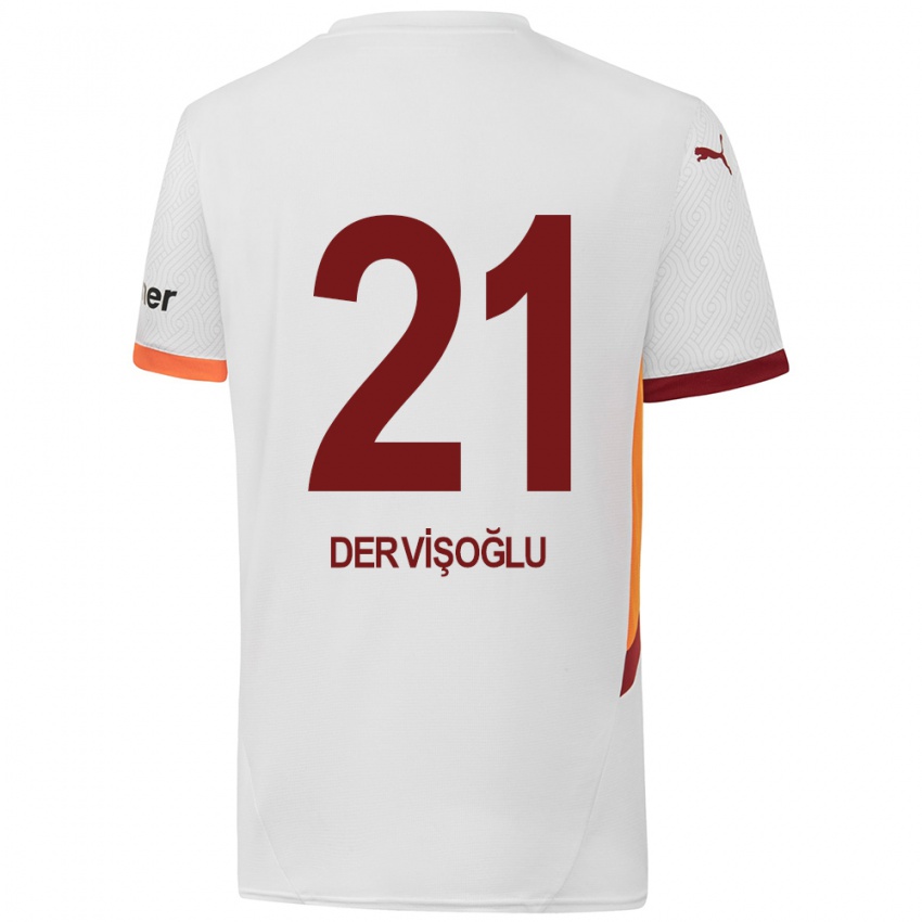 Mænd Halil Dervişoğlu #21 Hvid Gul Rød Udebane Spillertrøjer 2024/25 Trøje T-Shirt