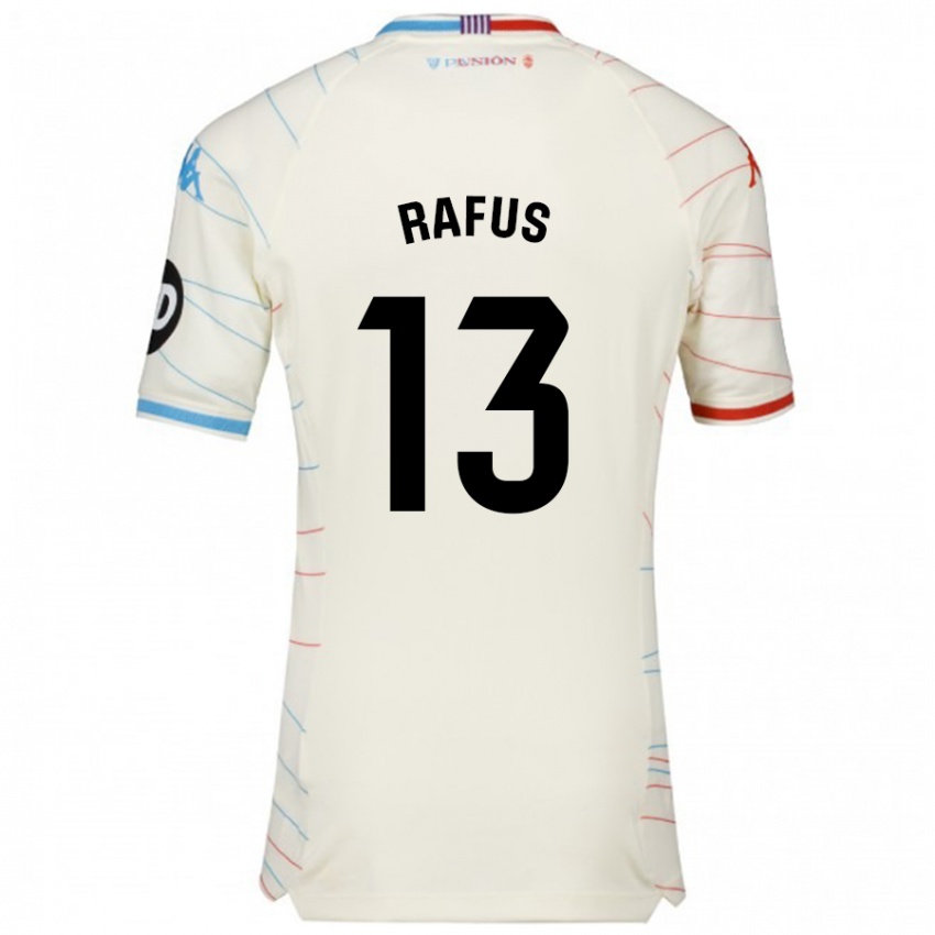 Mænd Arnau Rafus #13 Hvid Rød Blå Udebane Spillertrøjer 2024/25 Trøje T-Shirt