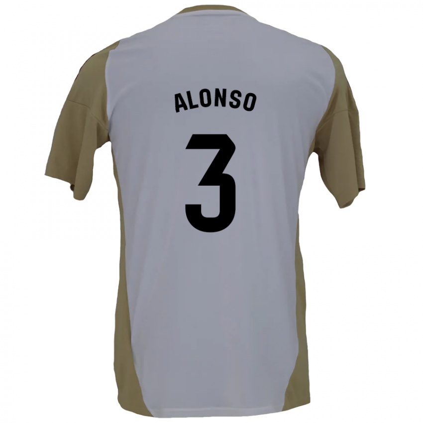 Mænd Julio Alonso #3 Brun Hvid Udebane Spillertrøjer 2024/25 Trøje T-Shirt