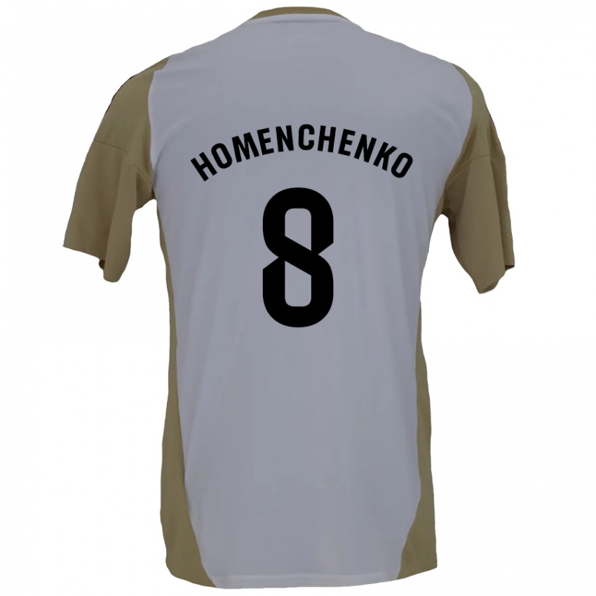 Mænd Santiago Homenchenko #8 Brun Hvid Udebane Spillertrøjer 2024/25 Trøje T-Shirt