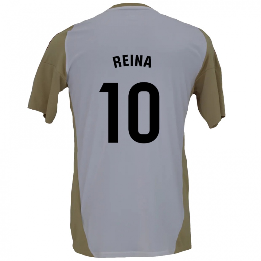 Mænd Alberto Reina #10 Brun Hvid Udebane Spillertrøjer 2024/25 Trøje T-Shirt