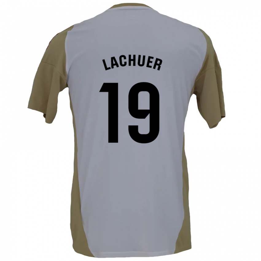 Mænd Mathis Lachuer #19 Brun Hvid Udebane Spillertrøjer 2024/25 Trøje T-Shirt