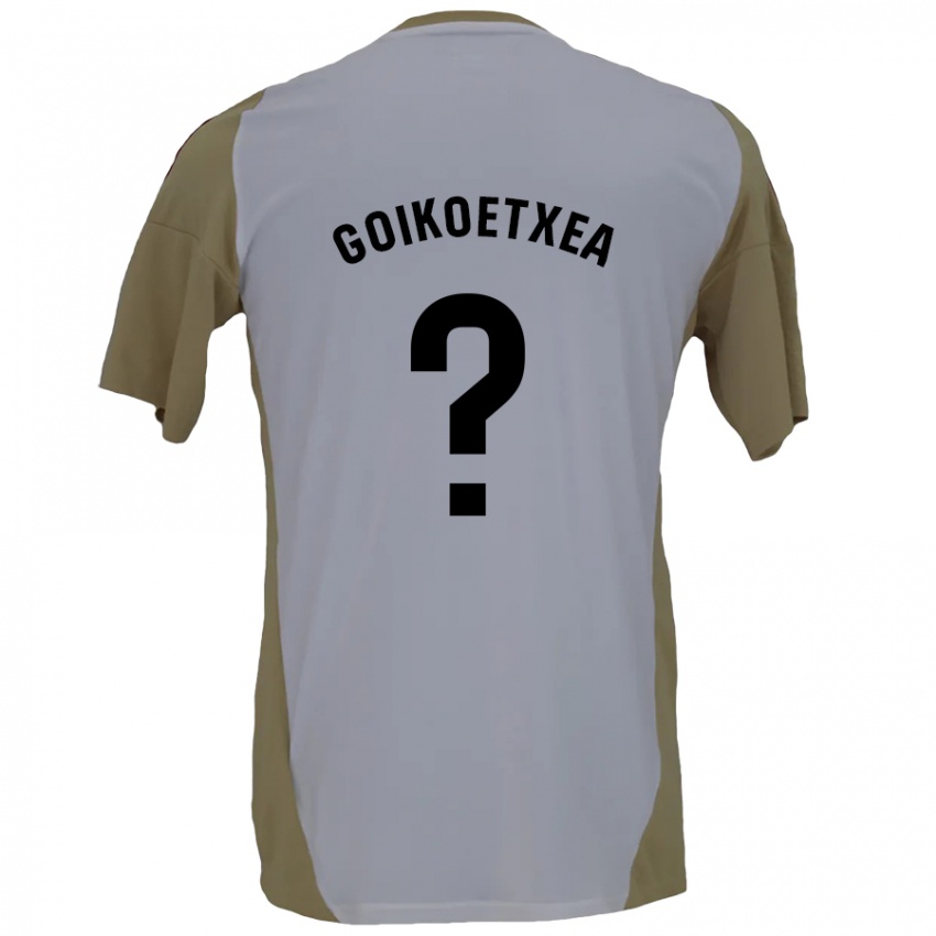 Mænd Imanol Goikoetxea #0 Brun Hvid Udebane Spillertrøjer 2024/25 Trøje T-Shirt