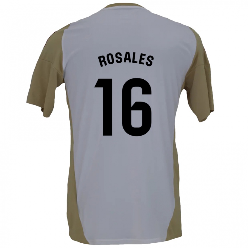 Mænd Diego Rosales #16 Brun Hvid Udebane Spillertrøjer 2024/25 Trøje T-Shirt