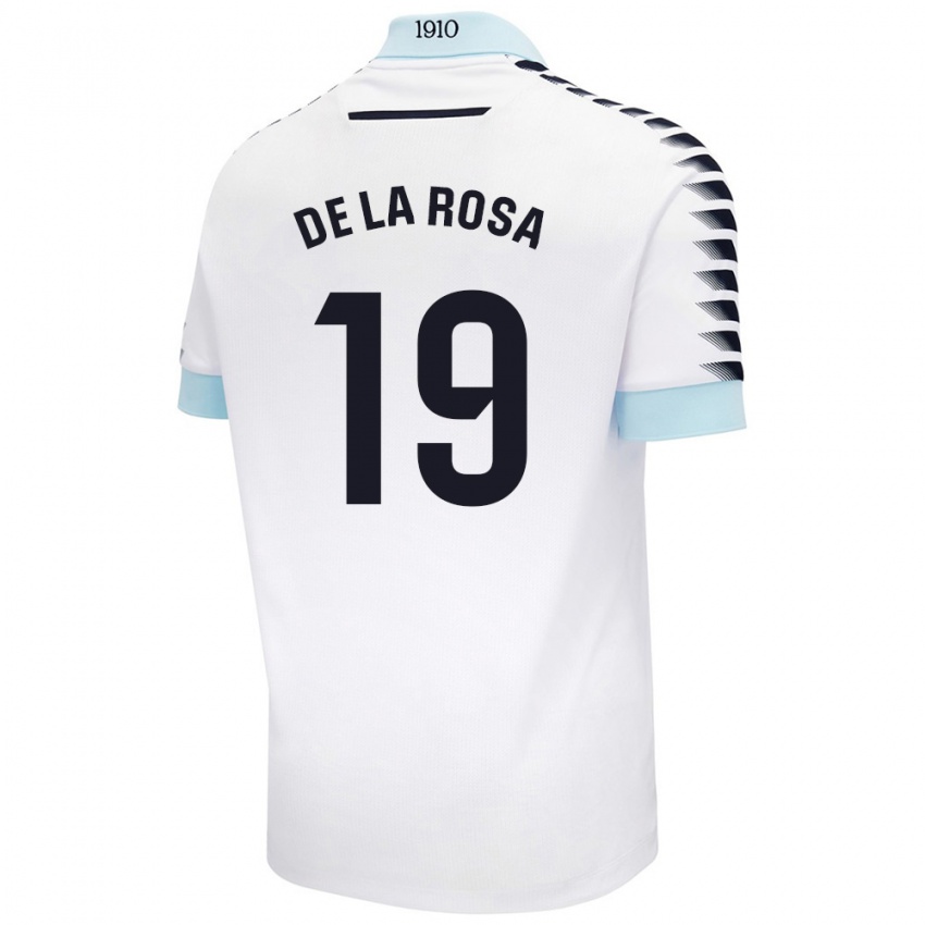 Mænd José Antonio De La Rosa #19 Hvid Blå Udebane Spillertrøjer 2024/25 Trøje T-Shirt