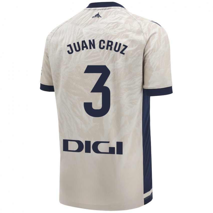 Mænd Juan Cruz #3 Lysegrå Udebane Spillertrøjer 2024/25 Trøje T-Shirt