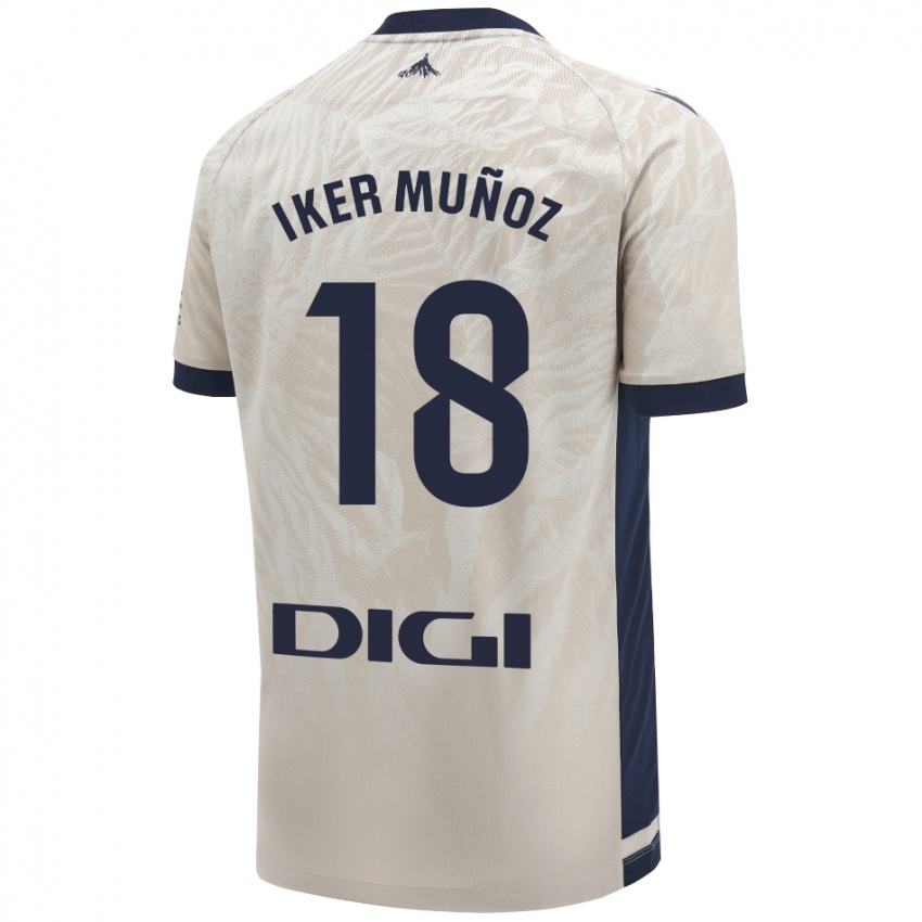 Mænd Iker Muñoz #18 Lysegrå Udebane Spillertrøjer 2024/25 Trøje T-Shirt