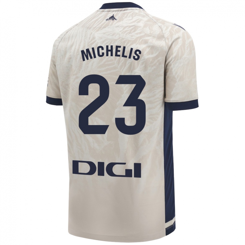 Mænd Nikolaos Michelis #23 Lysegrå Udebane Spillertrøjer 2024/25 Trøje T-Shirt