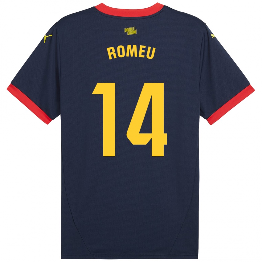 Mænd Oriol Romeu #14 Marine Rød Udebane Spillertrøjer 2024/25 Trøje T-Shirt