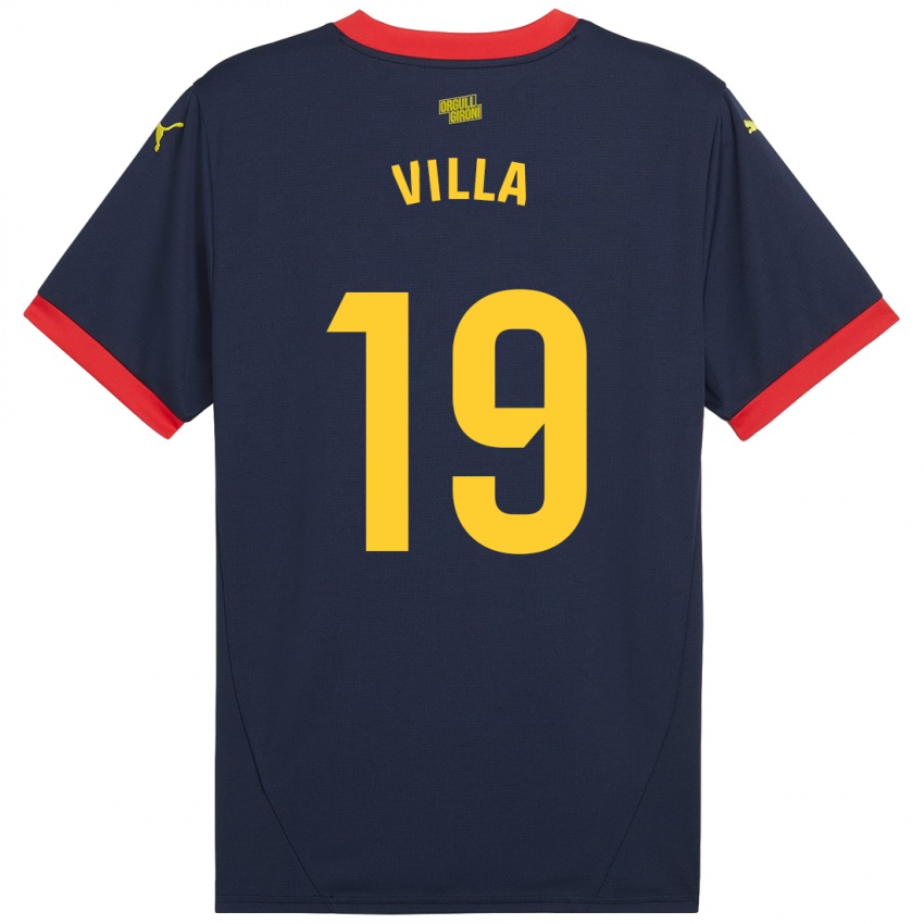 Mænd Toni Villa #19 Marine Rød Udebane Spillertrøjer 2024/25 Trøje T-Shirt