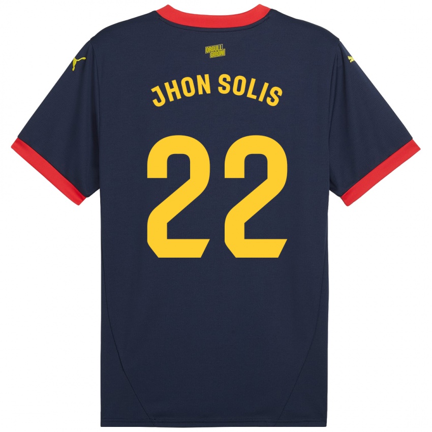 Mænd Jhon Solís #22 Marine Rød Udebane Spillertrøjer 2024/25 Trøje T-Shirt