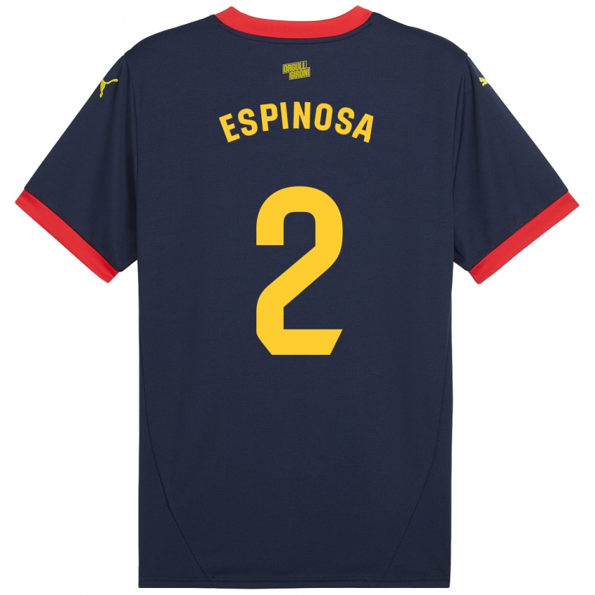 Mænd Bernardo Espinosa #2 Marine Rød Udebane Spillertrøjer 2024/25 Trøje T-Shirt