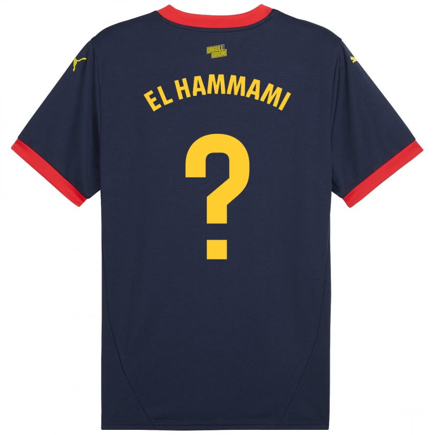 Mænd Ayoub El Hammami #0 Marine Rød Udebane Spillertrøjer 2024/25 Trøje T-Shirt