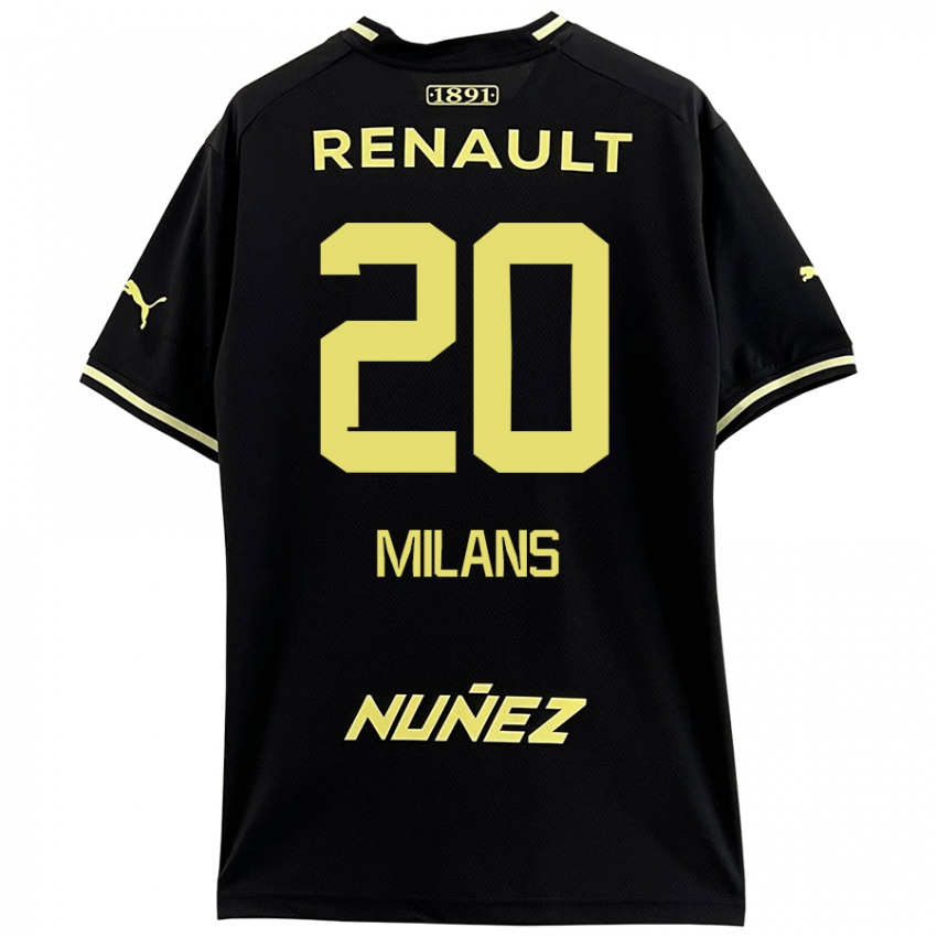 Mænd Pedro Milans #20 Sort Gul Udebane Spillertrøjer 2024/25 Trøje T-Shirt