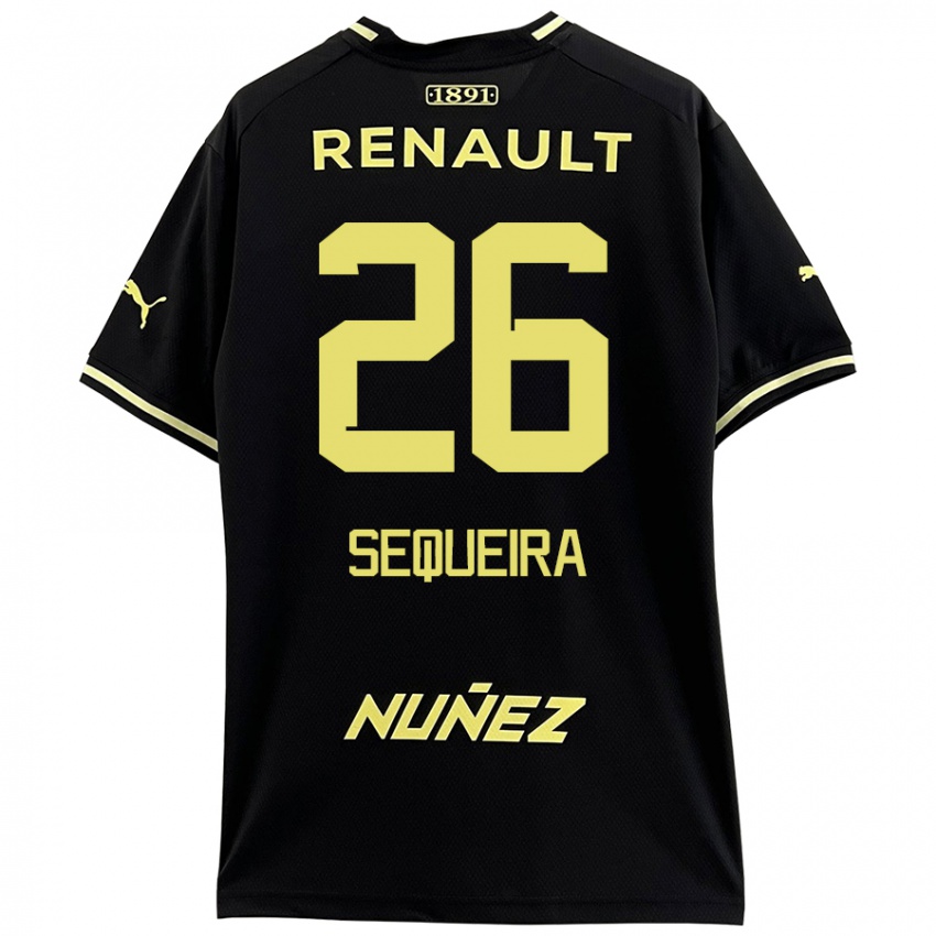 Mænd Leonardo Sequeira #26 Sort Gul Udebane Spillertrøjer 2024/25 Trøje T-Shirt