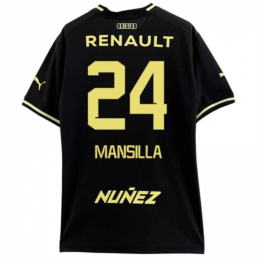 Mænd Brian Mansilla #24 Sort Gul Udebane Spillertrøjer 2024/25 Trøje T-Shirt