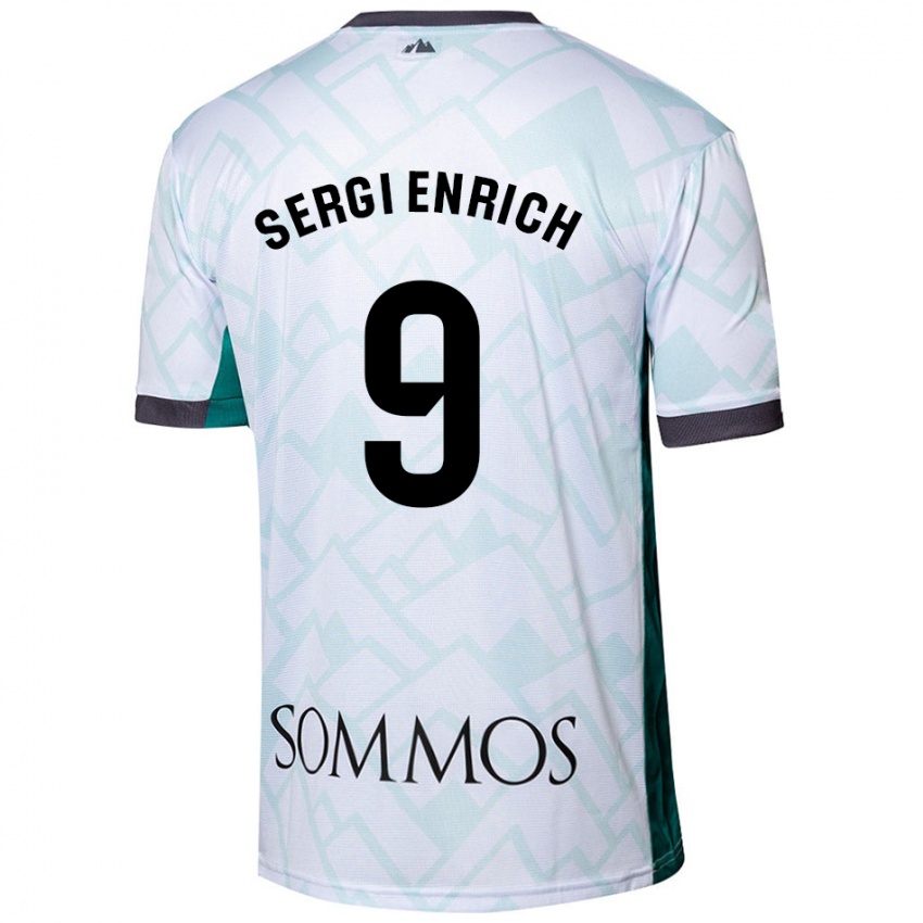 Mænd Sergi Enrich #9 Hvid Grøn Udebane Spillertrøjer 2024/25 Trøje T-Shirt