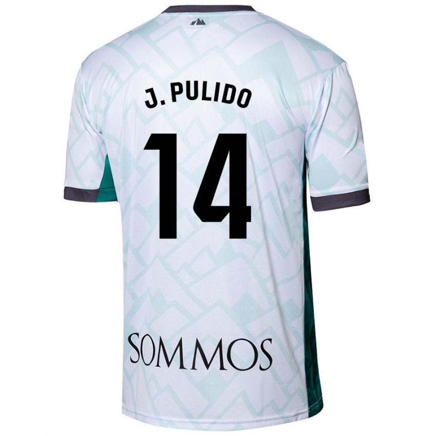 Mænd Jorge Pulido #14 Hvid Grøn Udebane Spillertrøjer 2024/25 Trøje T-Shirt