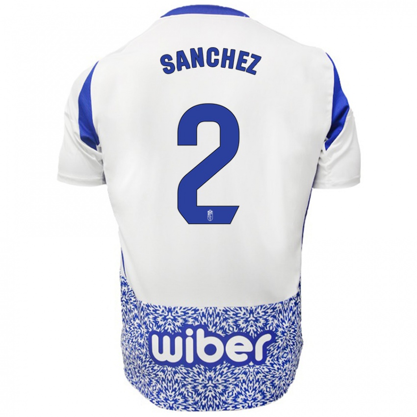 Mænd Rubén Sánchez #2 Hvid Blå Udebane Spillertrøjer 2024/25 Trøje T-Shirt