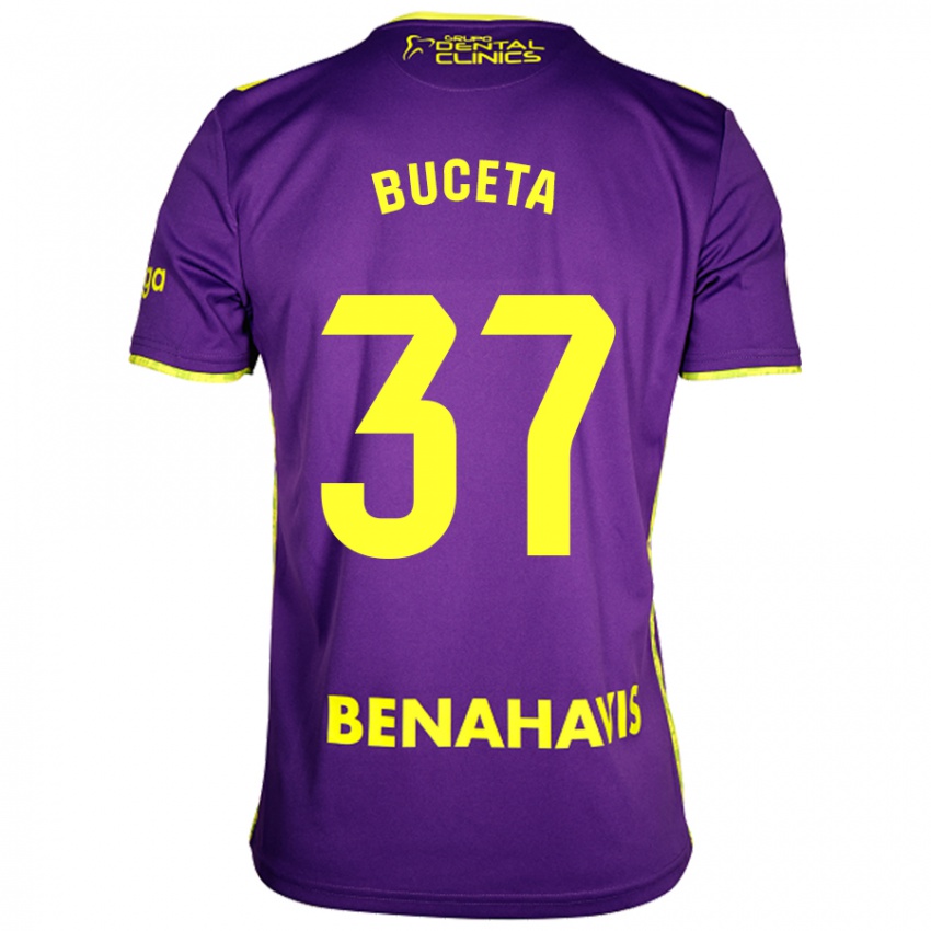 Mænd Ana Buceta #37 Lilla Gul Udebane Spillertrøjer 2024/25 Trøje T-Shirt