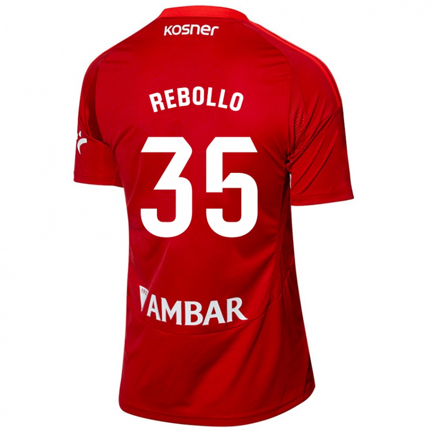 Mænd Dani Rebollo #35 Hvid Blå Udebane Spillertrøjer 2024/25 Trøje T-Shirt