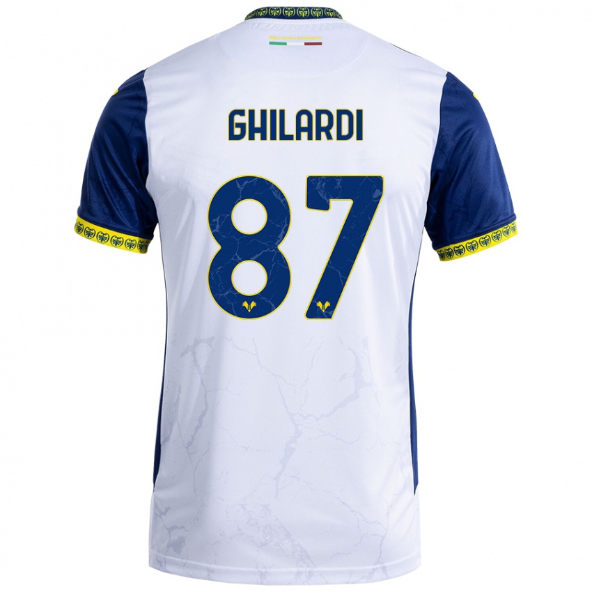 Mænd Daniele Ghilardi #87 Hvid Blå Udebane Spillertrøjer 2024/25 Trøje T-Shirt