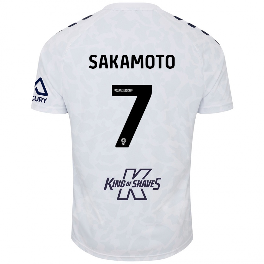 Mænd Tatsuhiro Sakamoto #7 Hvid Udebane Spillertrøjer 2024/25 Trøje T-Shirt