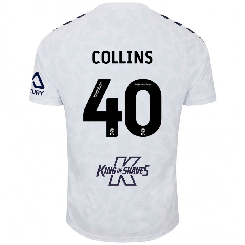 Mænd Brad Collins #40 Hvid Udebane Spillertrøjer 2024/25 Trøje T-Shirt