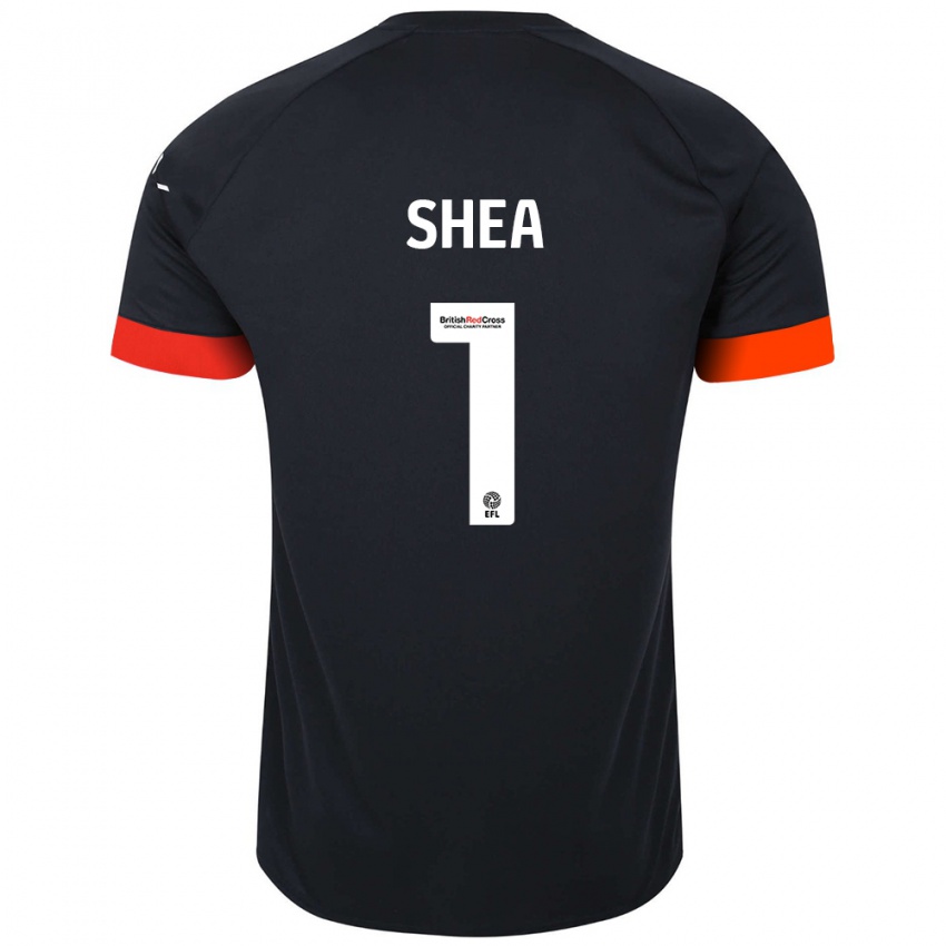 Mænd James Shea #1 Sort Orange Udebane Spillertrøjer 2024/25 Trøje T-Shirt