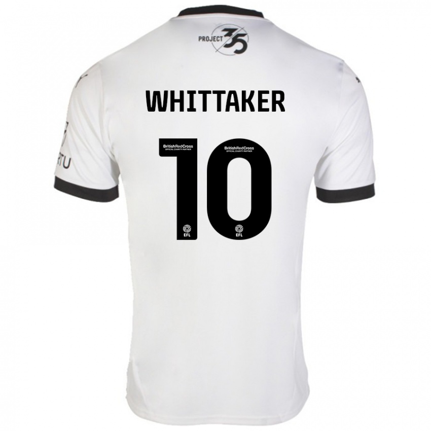 Mænd Morgan Whittaker #10 Hvid Sort Udebane Spillertrøjer 2024/25 Trøje T-Shirt