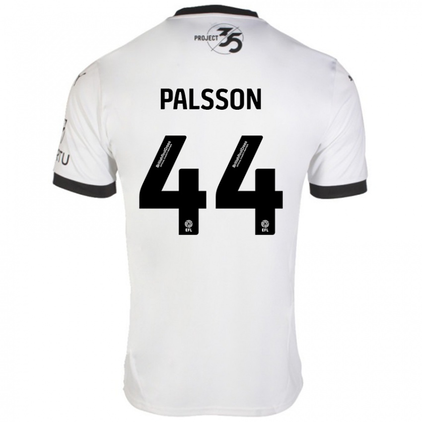 Mænd Victor Pálsson #44 Hvid Sort Udebane Spillertrøjer 2024/25 Trøje T-Shirt