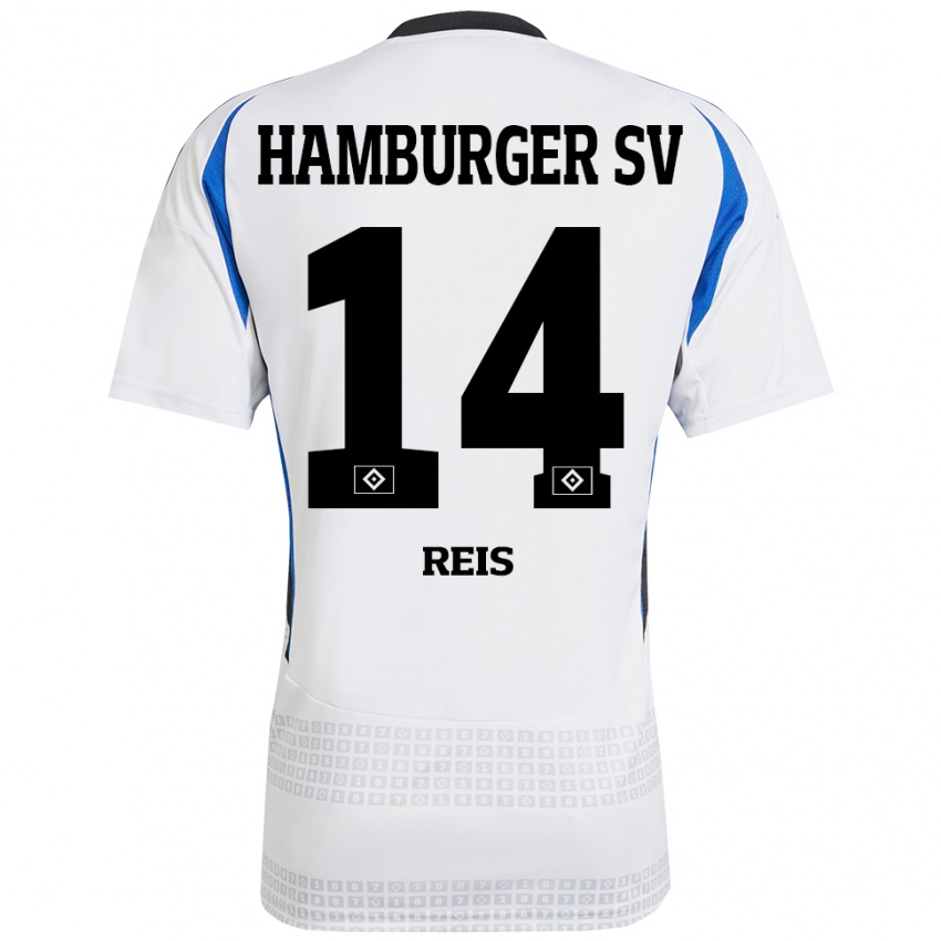 Kvinder Ludovit Reis #14 Hvid Blå Hjemmebane Spillertrøjer 2024/25 Trøje T-Shirt