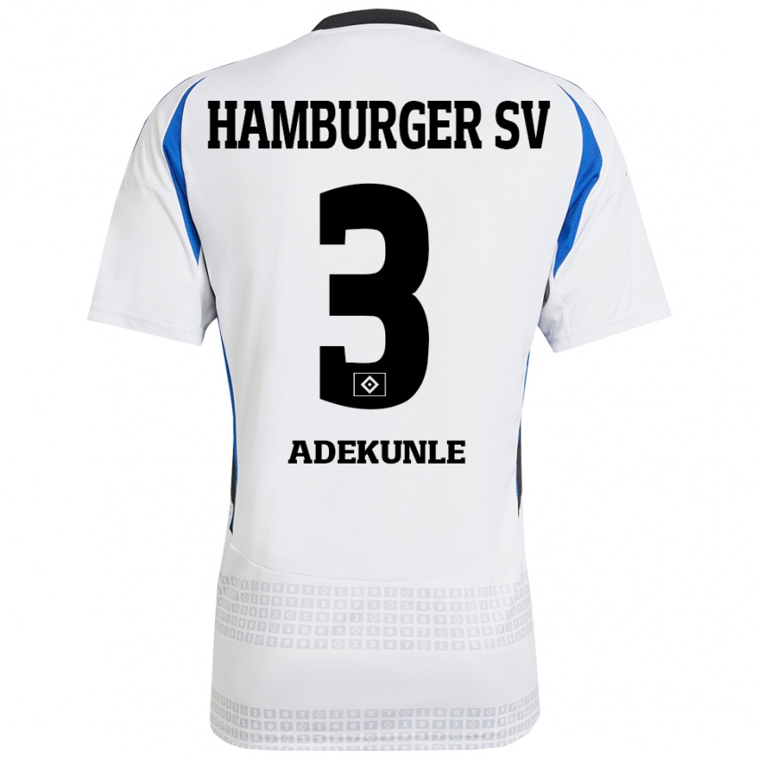 Kvinder Noah Adekunle #3 Hvid Blå Hjemmebane Spillertrøjer 2024/25 Trøje T-Shirt