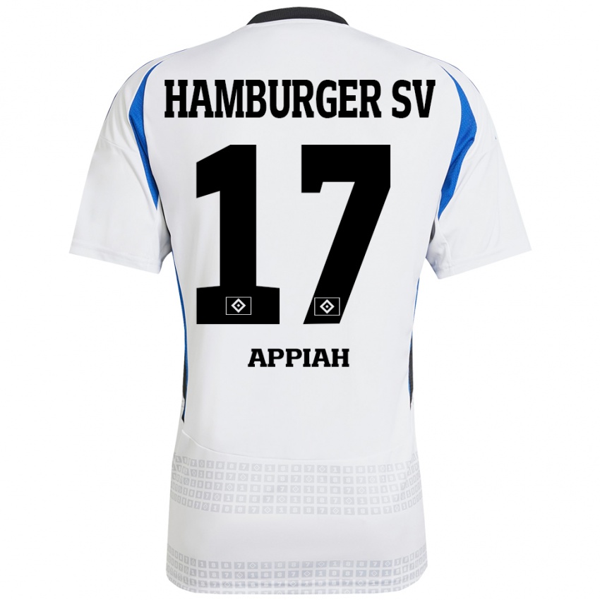 Kvinder Emmanuel Appiah #17 Hvid Blå Hjemmebane Spillertrøjer 2024/25 Trøje T-Shirt