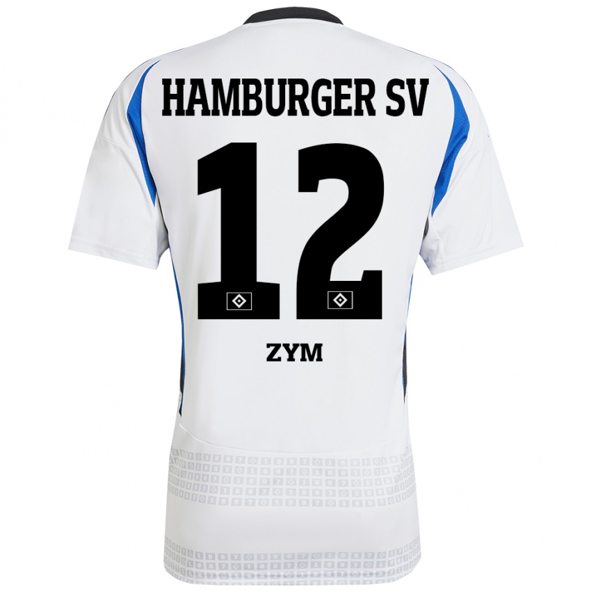 Kvinder Marcel Zym #12 Hvid Blå Hjemmebane Spillertrøjer 2024/25 Trøje T-Shirt