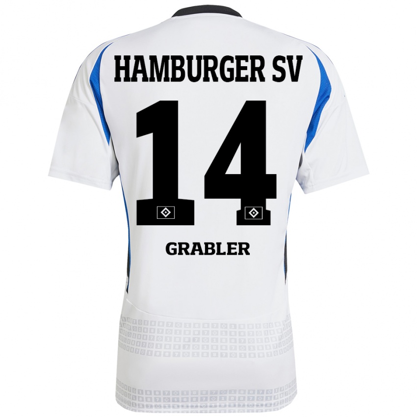 Kvinder Lukne Gräßler #14 Hvid Blå Hjemmebane Spillertrøjer 2024/25 Trøje T-Shirt