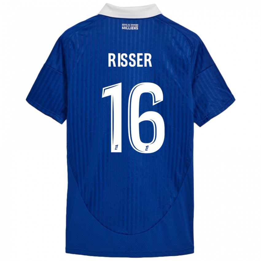 Kvinder Robin Risser #16 Blå Hvid Hjemmebane Spillertrøjer 2024/25 Trøje T-Shirt