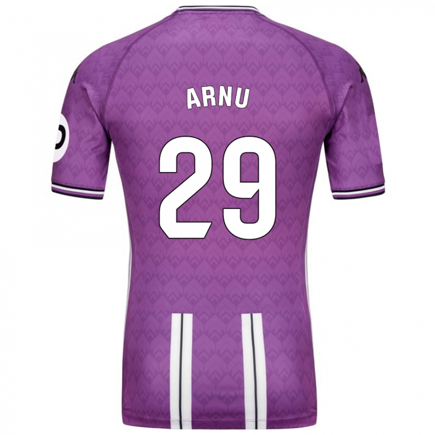 Kvinder Adrián Arnu #29 Lilla Hvid Hjemmebane Spillertrøjer 2024/25 Trøje T-Shirt