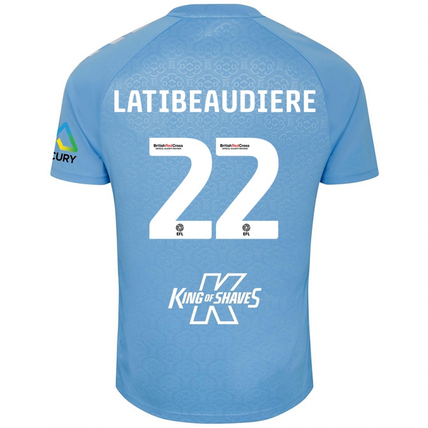 Kvinder Joel Latibeaudiere #22 Blå Hvid Hjemmebane Spillertrøjer 2024/25 Trøje T-Shirt