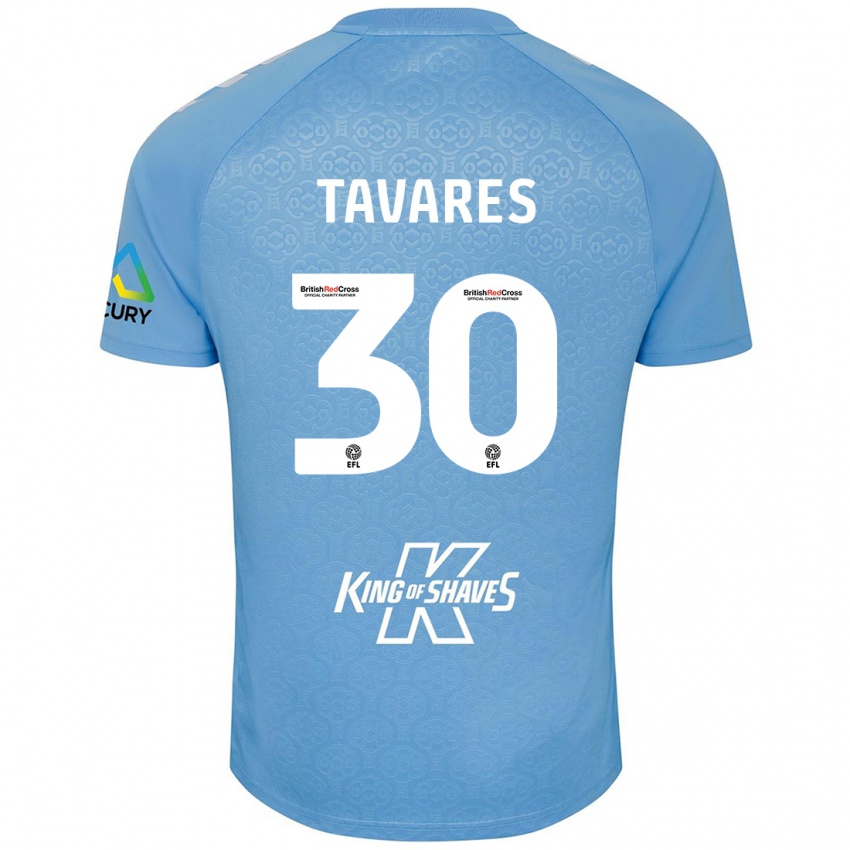 Kvinder Fábio Tavares #30 Blå Hvid Hjemmebane Spillertrøjer 2024/25 Trøje T-Shirt